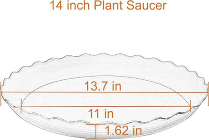 2 Pack of 14 inch Plant Saucer Plant Tray, Plastic Plant Saucer, Heavy Duty Plant Tray for Pots, Plant Saucers for Indoors Planter, Garden Water Plate Bowls for Gallon Grow Bags (Beige)