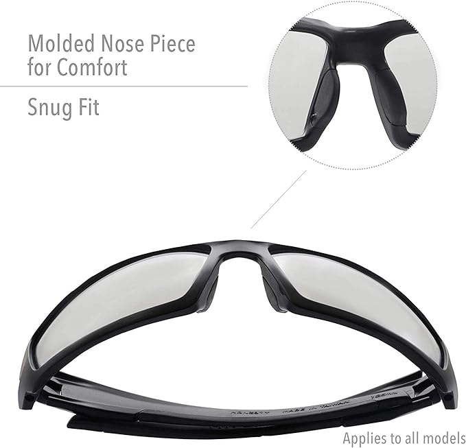Uvex by Honeywell Hypershock Safety Glasses, Clear Frame with Blue Mirror Lens & Anti-Scratch Hardcoat (S2975)