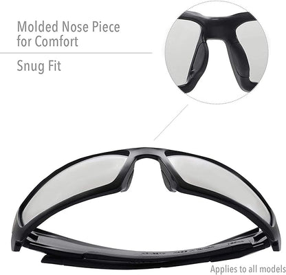 Uvex by Honeywell Hypershock Safety Glasses, Clear Frame with Blue Mirror Lens & Anti-Scratch Hardcoat (S2975)