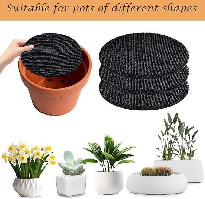 3Pcs Round Pot Mesh Drainage Discs Double Layer Plant Pot Hole Insert Pads Cutable Bonsai Pot Bottom Grid Mat Mesh Reusable for Indoor Outdoor Potted Plant Prevent Soil Loss Keep Roots Healthy 14inch