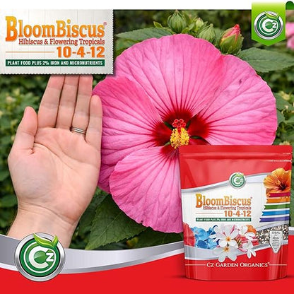 BloomBiscus® Hibiscus 4LB Plant Food - Made in USA - Fertilizer for Bird of Paradise, Angel Trumpets, Plumeria, Bromeliads, Canna Lily, Heliconia, Ixora, & Flowering Tropicals!