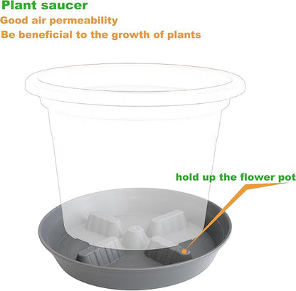 4 Pack Plant Saucer 10 inch, 8 12 14 17 inch, Plant Stand Plastic Plant Saucers for Indoors Outdoor, Heavy Duty Flower Plant Risers for Inside Pots, Pot Saucers for Plants, Grow Bags Saucers