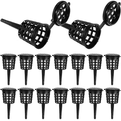 Yardwe 50pcs Bonsai Fertilizer Baskets, Fertilizer Mesh Baskets Garden Nursery Pots with Lid Planting Nutrition Cups for Succulent, Orchid, Bonsai