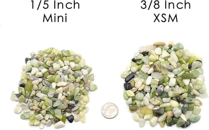 Rocks for Plants. Green Jade Decorative Polished Pebbles. 3/8 Inch – 10 lbs for Plants, Garden, Landscaping, Crafting, Succulents, pots (XSM (0.375 Inch), Green Jade - Polished, 10)