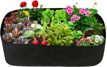 Firlar Fabric Raised Garden Bed, Fabric Raised Planting Bed Grow Bag, Fabric Pots Planting Pots for Herb Plants Flowers Vegetables, Black (23.6x47.2 Inch)