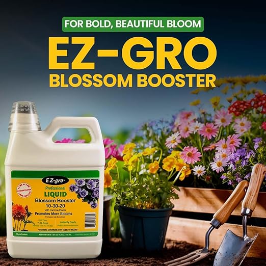 EZ-GRO 10-30-20 Blossom Booster Fertilizer - Liquid Plant Food - Plant Fertilizer is Specially Made for Blooms -1 QT