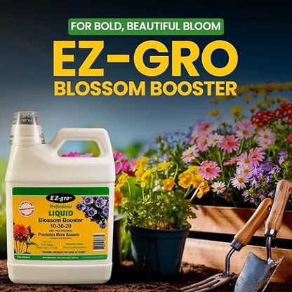 EZ-GRO 10-30-20 Blossom Booster Fertilizer - Liquid Plant Food - Plant Fertilizer is Specially Made for Blooms -1 QT
