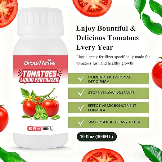 10oz Organic Tomato & Vegetable Liquid Plant Food, Garden Plant Fertilizer for All Types of Tomatoes, Peppers, Pumpkin, Zucchini, Broccoli, Other Vegetables
