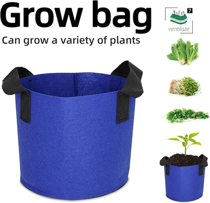 Grow Bags,Growing Pot Bags Garden Grow Bag Indoor Outdoor Fabric Aeration Plant Pot Container Flower Vegetable Pouch (Dark Blue,7 Gallon)