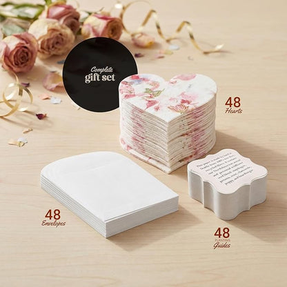 Set of 48 Pink Heart Seed Paper – Writable & Plantable Wildflower Hearts with Envelopes & Planting Guides, Gift for Moms or Plant Lovers for Mother’s Day, Heart Party Favors for Weddings & Showers