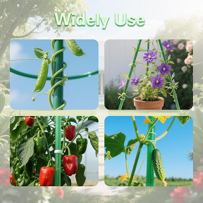 Garden Stakes 65pcs Kit, Includes 17" Fiberglass Sticks 20pcs and 45pcs Accessories for DIY 4ft, 5ft, 6ft, 7ft Stakes for Fruit, Tomato, Vegetable, Indoor & Outdoor Gardening Supplies