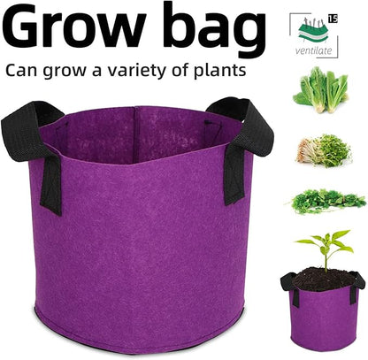 Grow Bags,Growing Pot Bags Garden Grow Bag Indoor Outdoor Fabric Aeration Plant Pot Container Flower Vegetable Pouch (Purple,15Gallon)