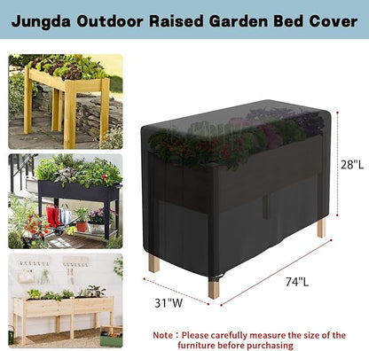Outdoor Raised Garden Bed Cover for Winter (Only Cover),Waterproof Raised Planter Boxes Stand Covers - 74 x 31 x 28 inch
