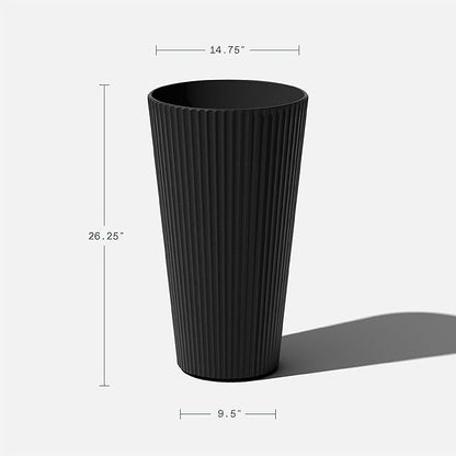 Veradek Demi Series Tall Planter for Porch, Patio, Backyard | Durable Plastic-Stone Composite Material | Modern Décor for Tall Plants, Grasses