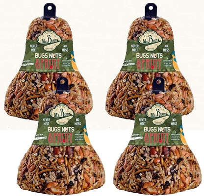 4-Pack of Mr. Bird Bugs, Nuts, Fruit Wild Bird Seed Bell 12.5 oz.