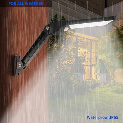Aqonsie Solar Lights Outdoor with Remote, 56LED 180° Adjustable Angle Security Night Light Outside Motion Sensor Remote Control & 3 Lighting Modes Solar Lights for Backyard Gutter Courtyard Deck Home