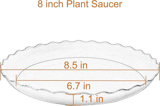 6 Pack Plant Saucer 8 inch, Heavy Duty Plastic Plant Water Tray, Planter Saucers, Flower Pot Tray Water Trays for Plant Pots (Blue)