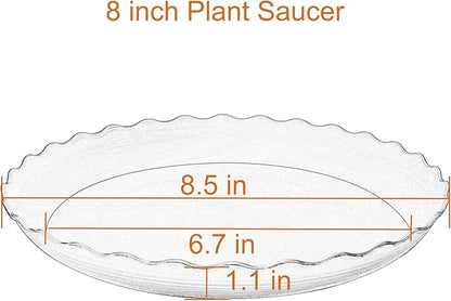 6 Pack Plant Saucer 8 inch, Heavy Duty Plastic Plant Water Tray, Planter Saucers, Flower Pot Tray Water Trays for Plant Pots (Blue)