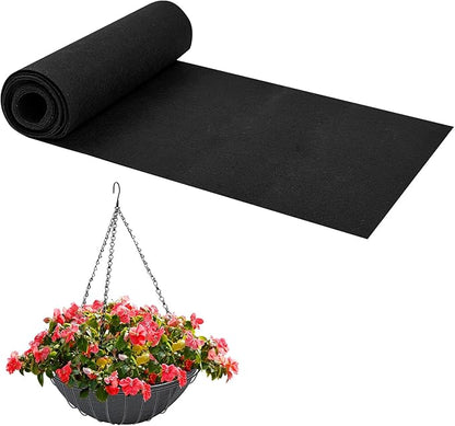 16x120 Inch Fabric Planter Liner Roll for Replacement - Non Woven Plant Felt Liner Roll, Alternative Coconut Fiber Replacement, Easy to Cut for Planter and Hanging Flower Basket Window Box