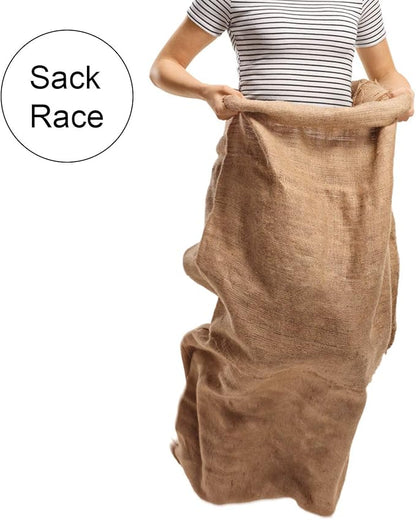 KEILEOHO 3 Pack 42 x 29 Inch Burlap Bags, Large Food Grade Jute Grow Bags for Gardening, Potato Sack Race Bags