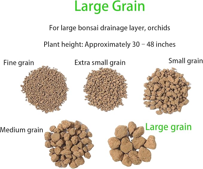 Japanese Super Hard Akadama Bonsai Soil - Large Grain (6lb) | Ideal for Large Bonsai Drainage Layers, Plants with Extensive Root Systems