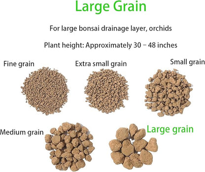Japanese Super Hard Akadama Bonsai Soil - Large Grain (6lb) | Ideal for Large Bonsai Drainage Layers, Plants with Extensive Root Systems