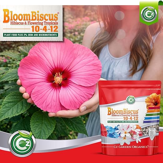 BloomBiscus® Hibiscus 4LB Plant Food - Made in USA - Fertilizer for Bird of Paradise, Angel Trumpets, Plumeria, Bromeliads, Canna Lily, Heliconia, Ixora, & Flowering Tropicals!