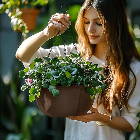 Hanging Planters for Intdoor Plants,3 Pcs12 Inch Hanging Baskets for Plants Outdoor with Rustproof Chain,Breathable Hanging Pots for Orchids Ferns Balcony Porch Decor L 3pcs