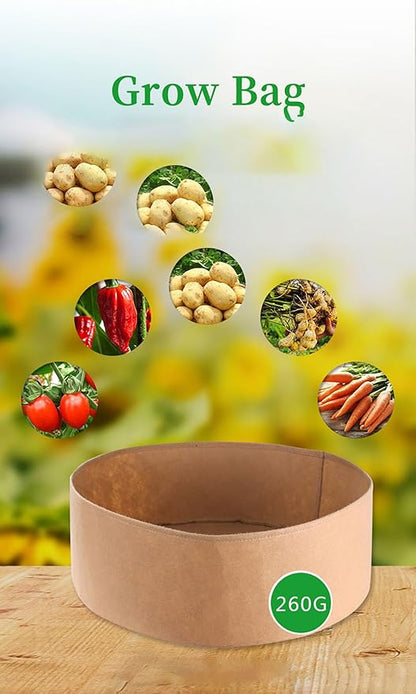 Ulalaza 5PCS Potato Grow Bags with Flap Plant Grow Bags Fabric Multi Ribbon Potato Bag Tomato Vegetable Growth Non-Woven Felt Planting Bag Transparent