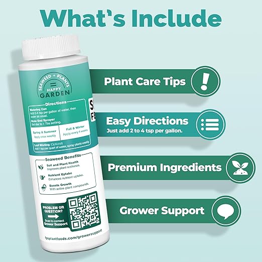 TPS NUTRIENTS Seaweed Fertilizer for Plants, Premium Organic Liquid Kelp for Gardening, Concentrated Liquid Plant Food, 32 oz (1 Quart)
