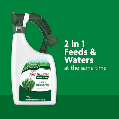Scotts Liquid Turf Builder 2 Step Lawn-Care with Plus 2 Weed Control and Food, Liquid-Weed and Feed and Fertilizer, 32 oz.