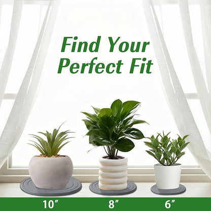 Plant Saucers for Indoors, 6 Pack 6" Quick Dry Diatomite Plant Drip Water Catcher Trays for Pots, Diatomaceous Earth Planter Drainage Saucers Plates to Catch Water for Flower and Plants, Stone Gray