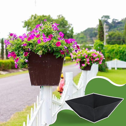 4 Pcs 14inch Fabric Square Hanging Basket Liners Black Square Breathable Felt Replacement Liners Durable Felt Liner for Wall Hanging Flower Basket and Garden Flower Pot