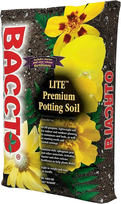 Michigan Peat 1440 Baccto Lite Premium Potting Soil for Gardening, Seed Starting, Propagation, and More, 40 Quart Bag (2 Pack)