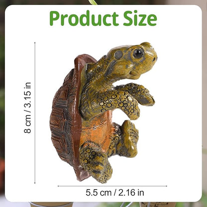 Tortoise Figure Plant Pot Hanger, Resin Climbing Flower Pot Hanger Figurines Cute Animal Hanging Turtle Statue Plant Pot Hugger Planter Pot Gift for Yard Garden Ornaments Vase Terrarium Decorations
