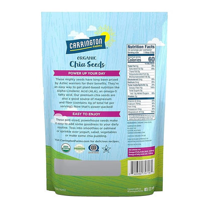 Carrington Farms Organic Chia Seeds, Gluten Free, USDA Organic, 14 Ounce