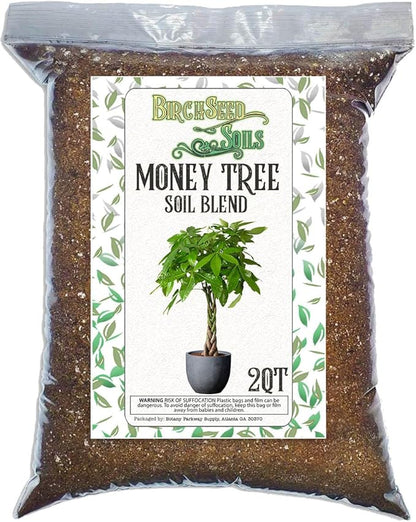 Money Tree Soil Mix – 2 Quart Fast-Draining Potting Soil for Healthy Root Growth – All-Natural Blend – Resealable Bag – Ideal for Pachira aquatica & Indoor Houseplants