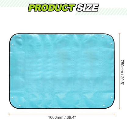 HARFINGTON 3pcs Repotting Mat 29.5" x 39.4" PE Cloth Waterproof Plant Repotting Mat Foldable Portable Gardening Potting Tray with Plastic Buckle for Indoor Plant Change Soil Watering, Blue