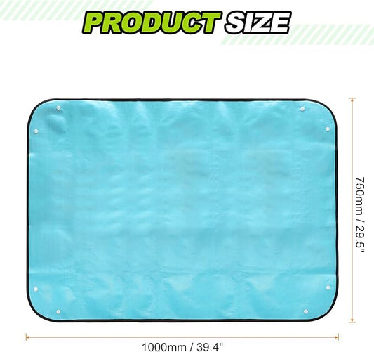 HARFINGTON Repotting Mat 29.5" x 39.4" PE Cloth Waterproof Plant Repotting Mat Foldable Portable Gardening Potting Tray with Plastic Buckle for Indoor Plant Change Soil Watering, Blue