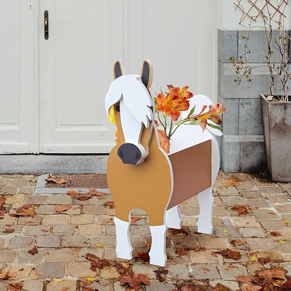 Horse Planter, Cute Animal Shape Flower Planters, Plant Pots for Indoor/Outdoor Garden Decor, Unique Gifts/Souvenirs for Pet Lovers (Large)