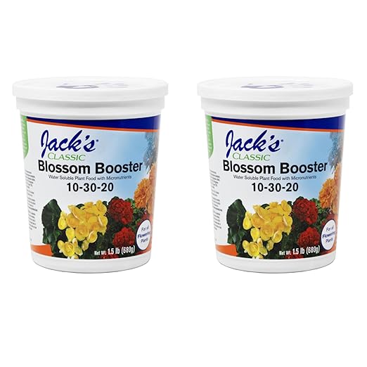 Jack's Classic 10-30-20 Blossom Booster Water-Soluble Fertilizer with Micronutrients for Increasing Color and Quantity of Blooms in Flowering Plants, 1.5lbs, 2 Pack