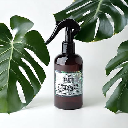 Cute Farms Indoor Potted Exotic Flower & Tropical Plant Fertilizer | Gentle Weekly Use Formula Plant Food (Two - 8 oz. Spray Bottles)