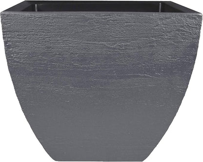 Tusco Products MSQ20SL Modern Square Garden Planter, 20-Inch, Slate