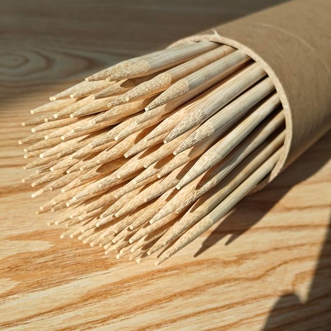 100Pcs 3ft/36in Bamboo Plant Stakes, Garden Stakes, Bamboo Stakes for Tomato, Beans, Potted Plants, Smores Sticks for Fire Pit, Natural Support for Gardening, BBQ, Camping, Home Cooking