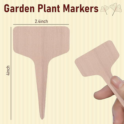 VGOODALL 120PCS 4 Inch T-Type Plant Tags, with Marker Pen, Waterproof Garden Signs for Outdoor Plants