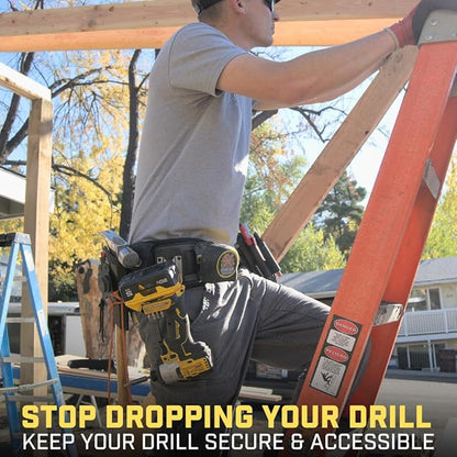 PinPal Pro | Universal Tool Holster - Gravity Locking Clip-On Tool Belt Holder for Drills, Impacts, and Other Tools