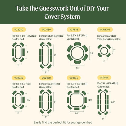 Vego garden Cover System for 3.5' x 3.5' (4 in 1) Garden Bed (Garden Bed not Included)