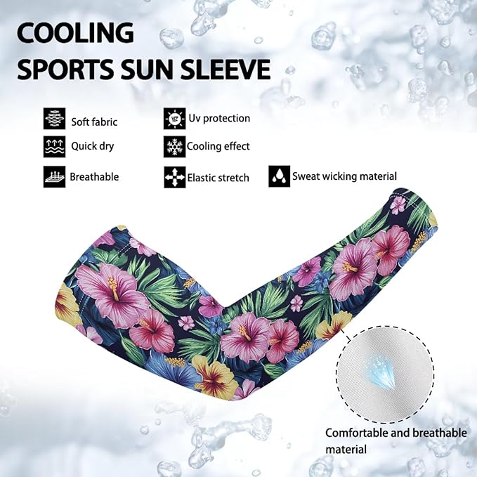 Binienty Unisex Arm Sleeves for Driving, Golf, Cycling, Sports, UV Protector Cooling Arm Sleeves Cover
