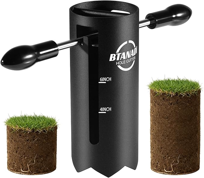Updated Portable-Golf-Hole-Cutter-Tool, Ergonomic Design for Easy Cutting, USGA Standard 4" & 6" Hole Sizes, Golf Hole Digger for Backyard, Garden, Lawn, Golf Putting Green Practice, Golf Party
