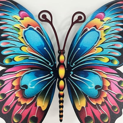 Custom Name Garden Decor Sign Butterfly, Personalized Colorful Butterfly Metal Garden Sign with Stake, Colorful Butterfly Metal Art Garden Stake Decorative Outdoor Yard Sign